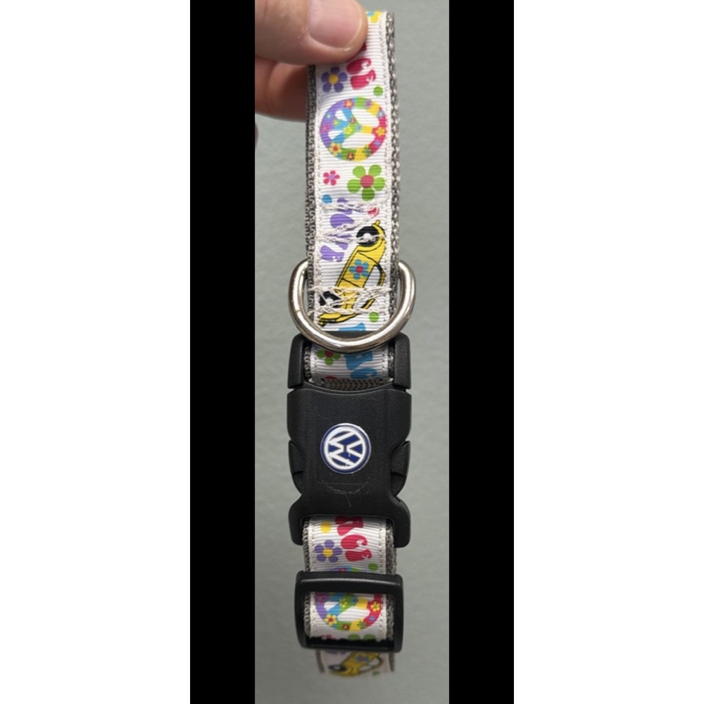 Volkswagen Beetle Dog Collar Groovy Retro Love & Peace VW Adjustable Pet Collar